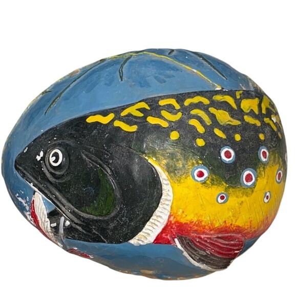 Briere L.L. Bean Roly Poly Brook Trout Toy Folk Art Fish EGG ONLY 1993 Vintage - Picture 1 of 10